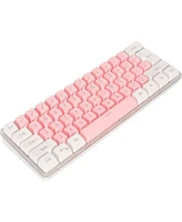 Mini Keyboard, 61 Keys Keyboard Small Gaming Keyboard Gaming Keyboard 60 Percent Wired Gaming Keyboard (Pink)