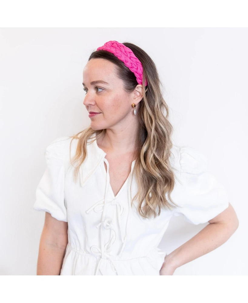 Women's Blushing Braid Headband - Hot Pink