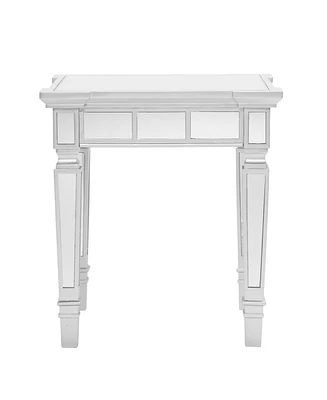 Glass Square End Table for Living Room or Bedroom Accent