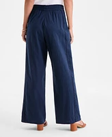 Style & Co Women's Cotton Eyelet Pull-On Wide-Leg Pants, Exclusively at Macy's