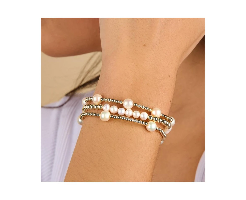 Gold Filled 3mm Bead Multi-Pearl Bracelet