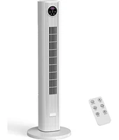 Cowsar Tower Fan for Bedroom, 90° Oscillating with 12H Timer, 37”Standing Fans Remote, Bladeless 4 Modes & 3 Speeds