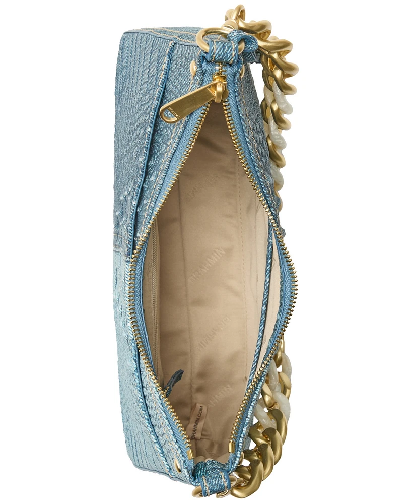 Brahmin Mod Esme Denim Secour Medium Leather Shoulder Bag