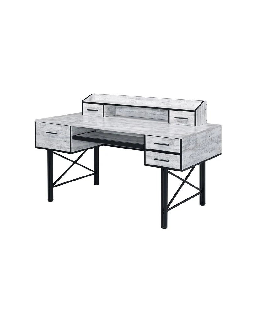 Contemporary Computer Desk with Five Drawers – Perfect for Home Office Organization