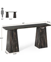 Tribesigns Rustic Console Table Wood Entryway Table for Living Room, 63 inch Narrow Sofa Table Farmhouse Vintage Couch Table Retro Hallway Accent Tabl