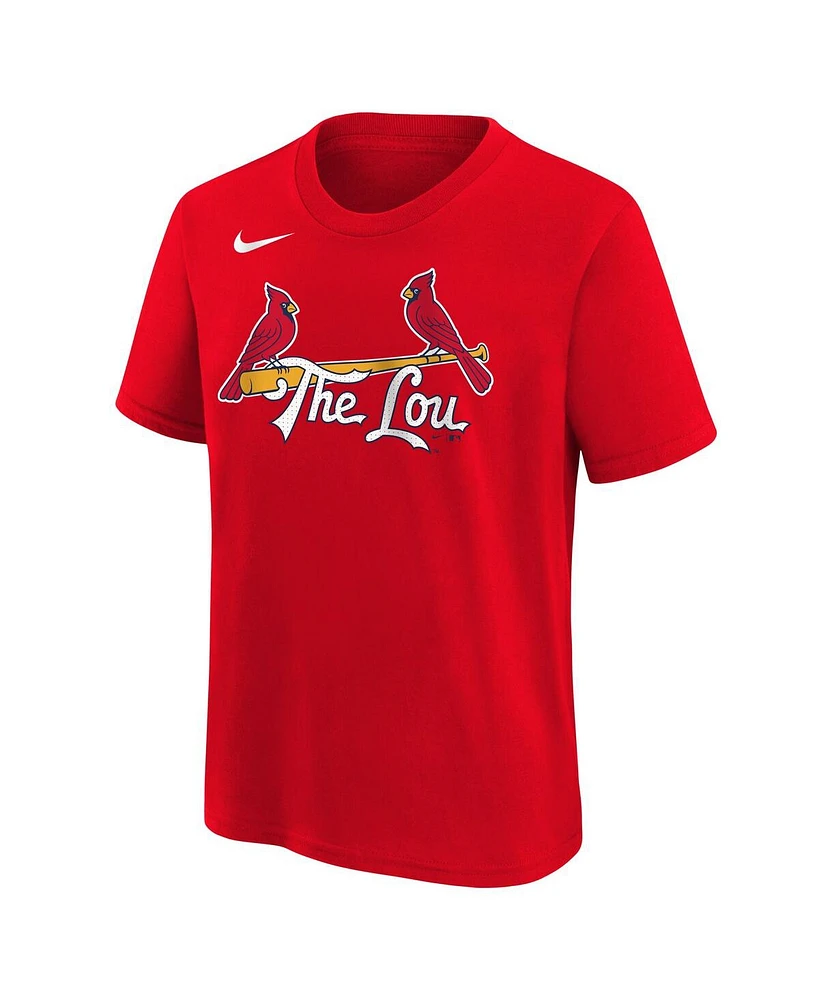 Nike Big Boys and Girls Lars Nootbaar Red St. Louis Cardinals Fuse City Connect Name Number T-Shirt