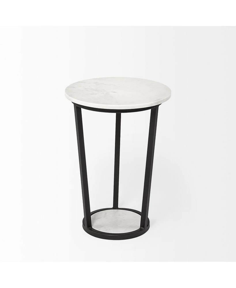 Chic Round Marble Side Table – Ideal for Sofa or Bedside Use