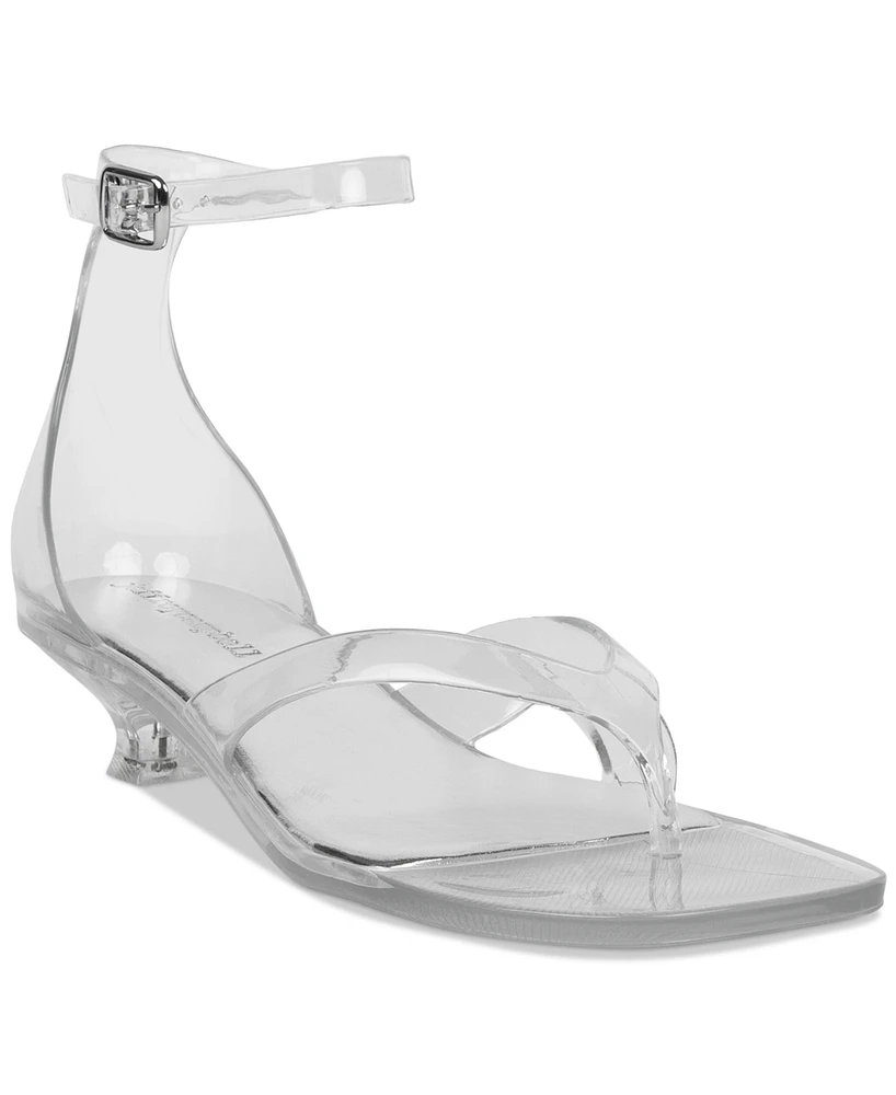 Jeffrey Campbell Gummy Kitten-Heel Jelly Thong Sandals