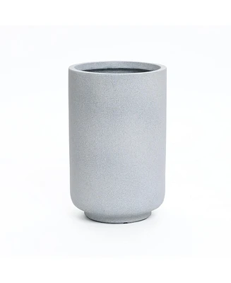 LuxenHome Minimalistic Modern Gray -Inch Tall Round MgO Planter