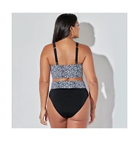 Swimsuits for All Women's Bra Tie Front Longline Underwire Bikini Top