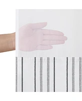 Americanflat 72x75 Hookless Shower Curtain - Grey Abstract Lines Shower Curtain with Sheer Panel, Snap-In Liner, and Grommets