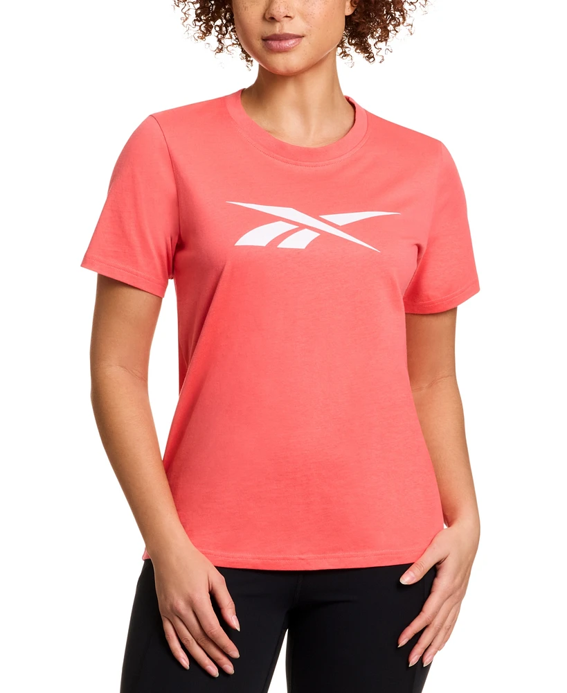 Reebok Women's Cotton Logo-Graphic Crewneck T-Shirt