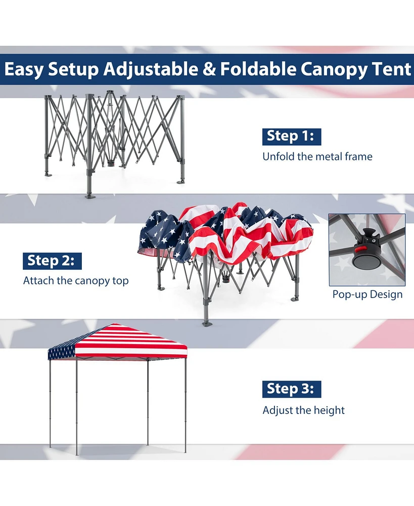 6.6 x 6.6 Feet Outdoor Pop-up Canopy Tent with Upf 50+ Sun Protection