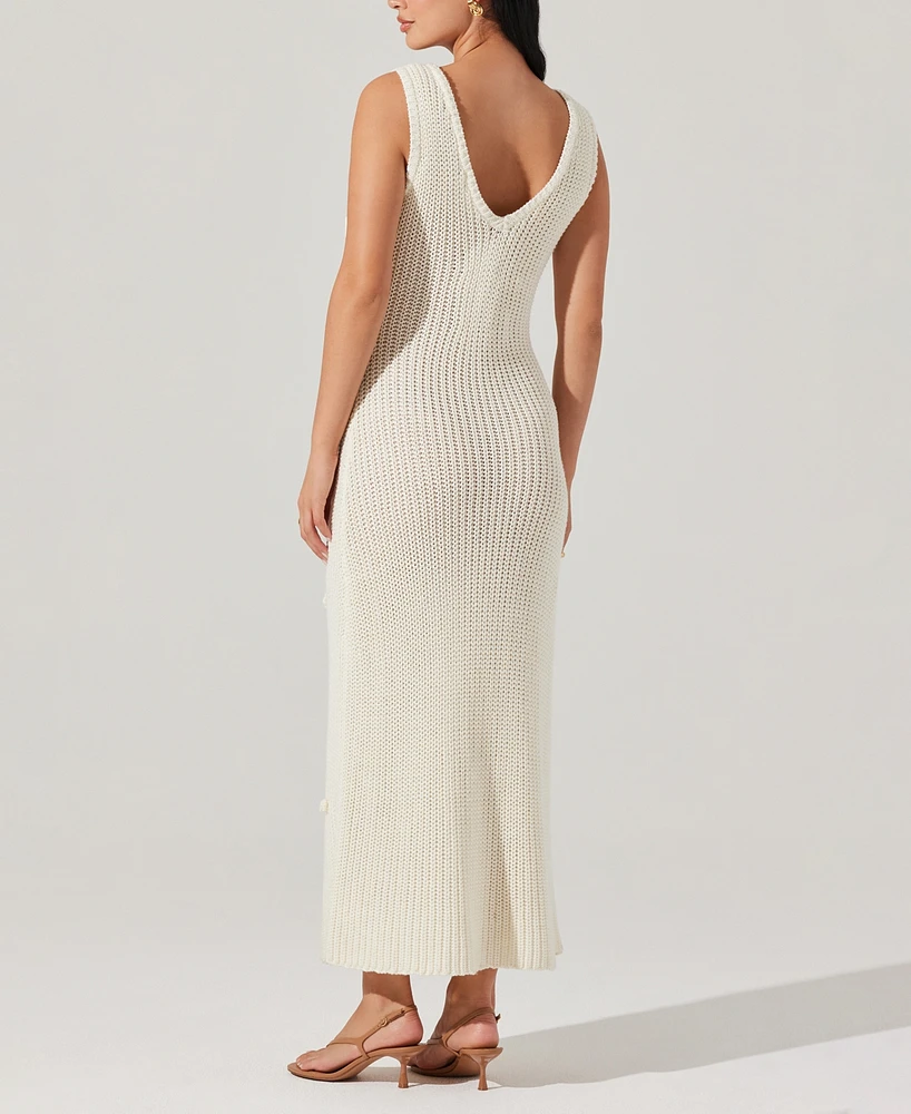 Astr the Label Women's Ainhoa Cotton Crochet-Applique Dress