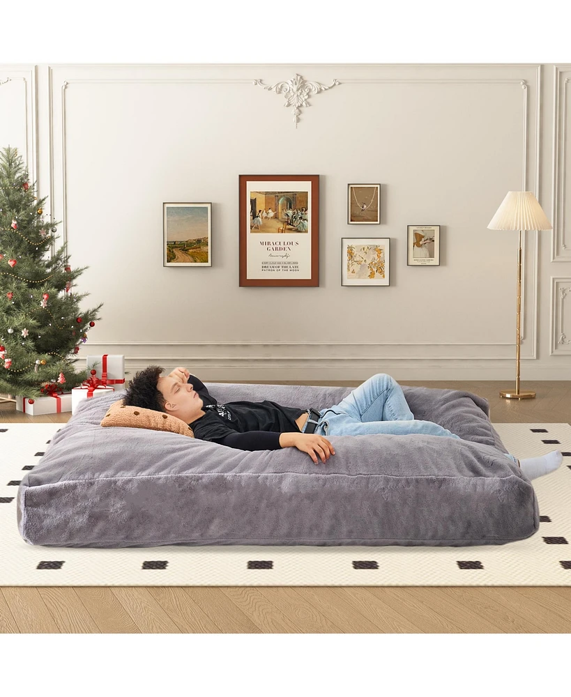Giant Convertible Bean Bag: Lazy Chair to Bed, Machine Washable