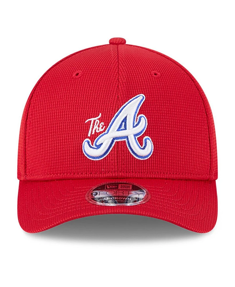 New Era Men's Red Atlanta Braves City Connect Batting Practice 9FORTY M-Crown Adjustable Hat