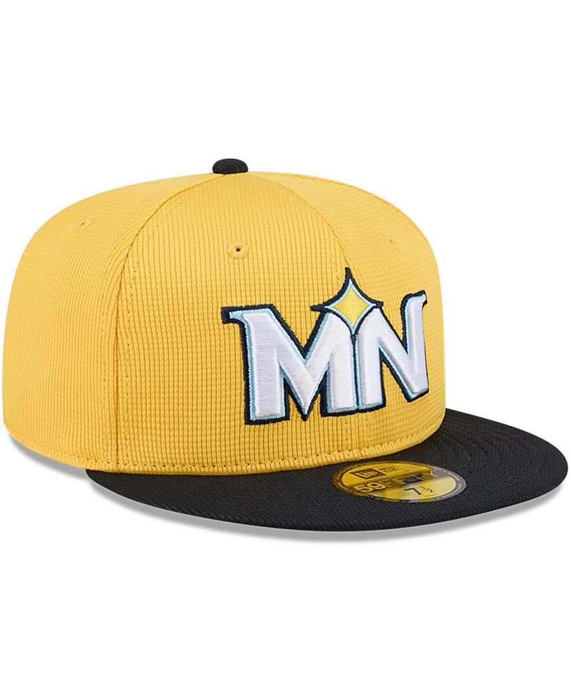 New Era Men's Yellow/Black Minnesota Twins City Connect Batting Practice 59FIFTY Fitted Hat