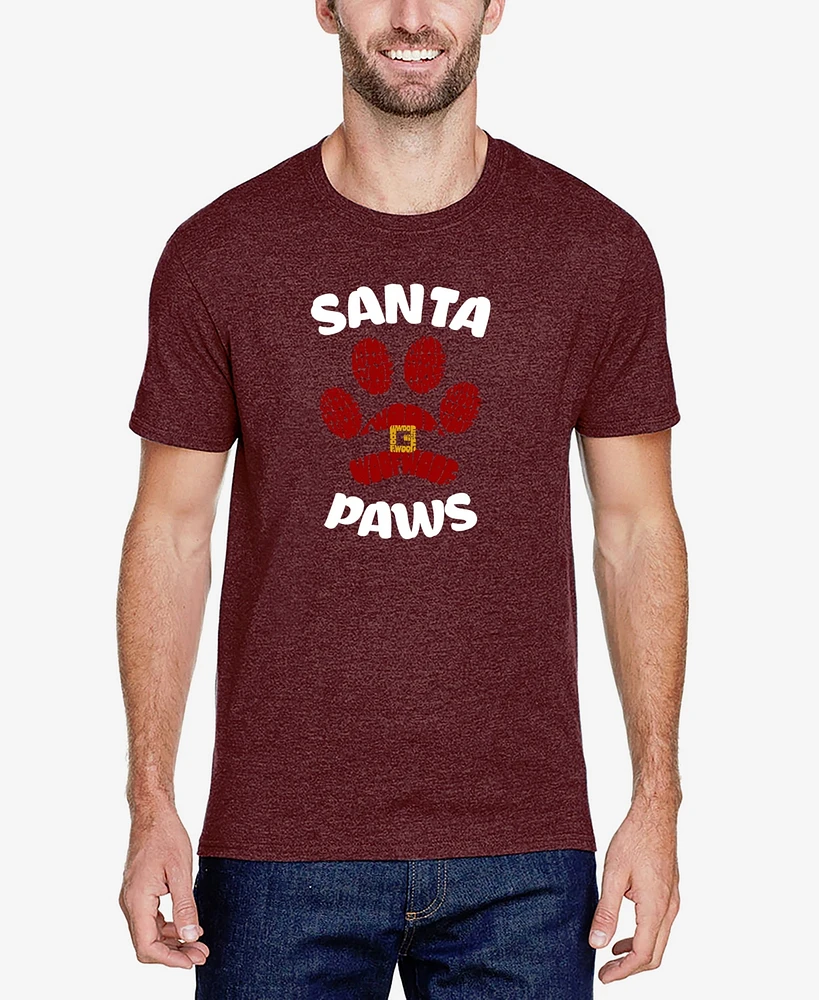 La Pop Art Men's Santa Paws Premium Blend Word T-Shirt