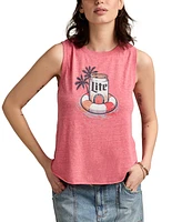 Lucky Brand Women's Miller Lite Floaty Sleeveless T-Shirt
