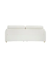 79.50 inches long, Teddy Cotton Linen Sofa Fabric, with metal conical long legs, metal strip matching