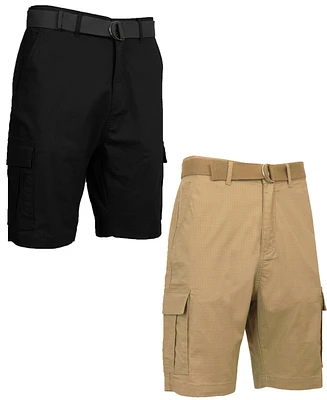 Galaxy By Harvic Men's 2-Pack Stretch Ripstop Cargo Shorts