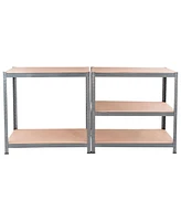 71 inch Heavy Duty Steel Adjustable 5 Level Storage Shelves-Gray