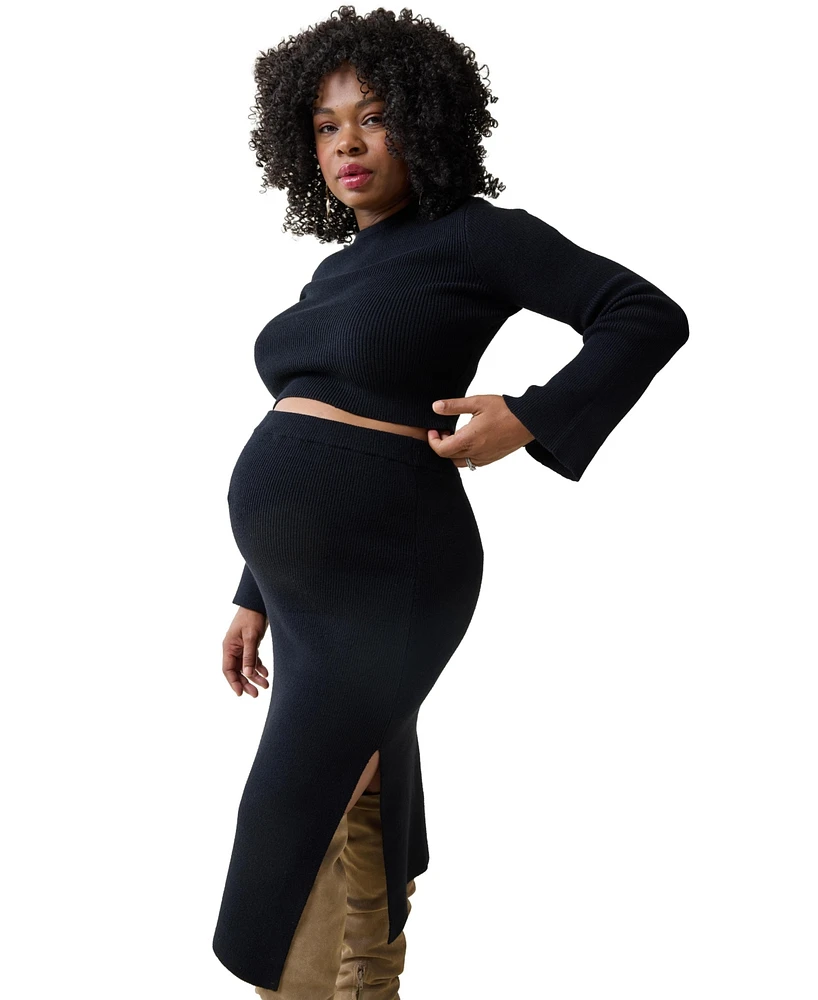 Ingrid + Isabel Maternity Two Piece Sweater Midi Skirt Set
