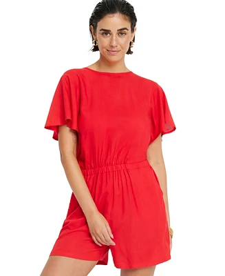 Lscn by Lascana Women's Tie Back Romper cup sizing