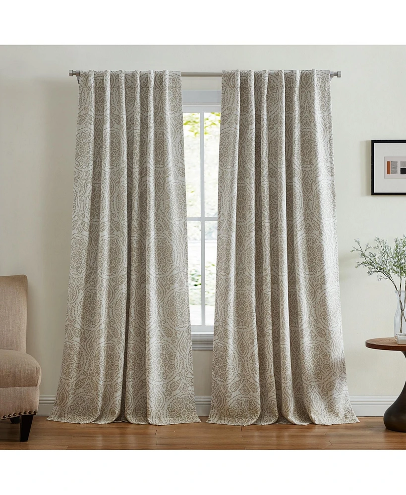 Elrene Home Fashions Giovanni Medallion Linen Blend Window Curtain Panel