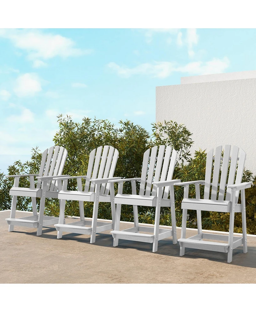 Hdpe Patio Chair with Armrest and Footrest for Indoor Outdoor