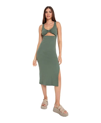 Lscn by Lascana Women's Knot Detail Cut Out Dress cup sizing