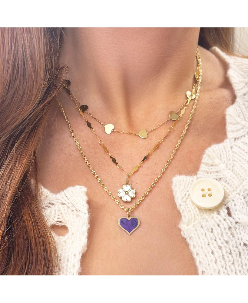 The Lovery Amethyst Heart Charm 14K Gold