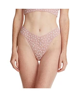 Hanky Panky Women's Cross-dyed Leopard Original Rise Thong Panty 3 pack
