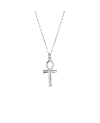 Spero London Sterling Silver Egyptian Ankh Necklace