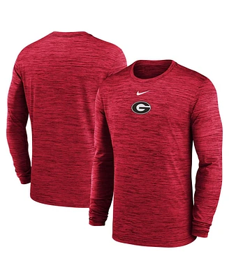 Nike Men's Red Georgia Bulldogs 2025 Sideline Velocity Performance Long Sleeve T-Shirt