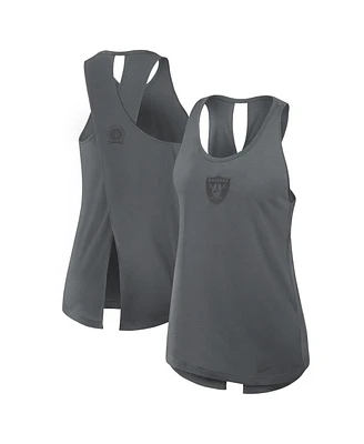 Nike Women's Gray Las Vegas Raiders Glory Crisscross Performance Tank Top