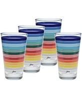 Fiesta All Colors Stripes Tapered Cooler Glasses, Set of 4
