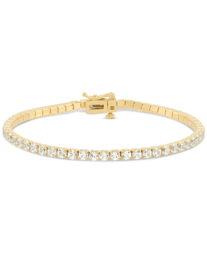 Created White Sapphire Tennis Bracelet (8-1/8 ct. t.w.) in 14k Yellow Gold Over Sterling Silver