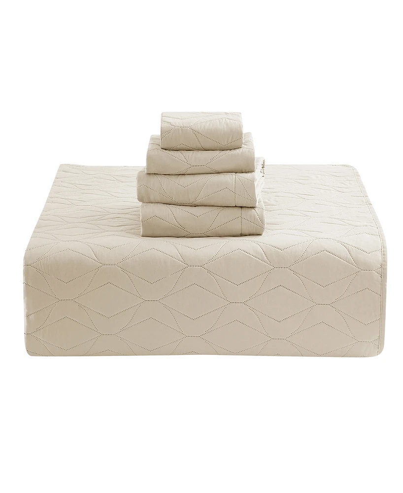 Nestl Ellipse Embossed 5-Pc. Quilt Set, King/California King