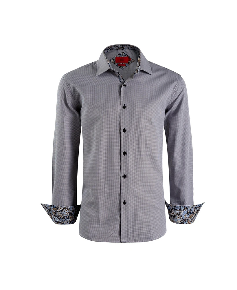 Elie Balleh Big Boys Slim Fit Houndstooth Dress Button-Down Shirt