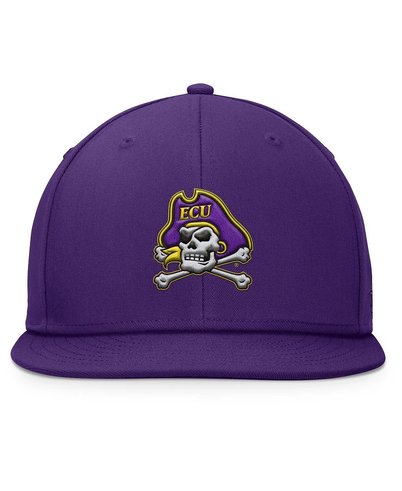 Top of the World Men's Purple Ecu Pirates Fundamental Snapback Hat