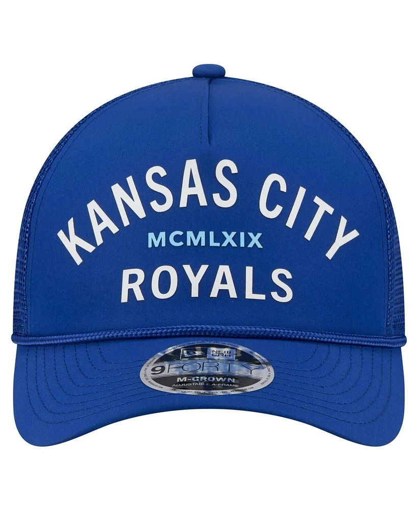 New Era Men's Royal Kansas City Royals Minimalist 9FORTY A-Frame Adjustable Hat