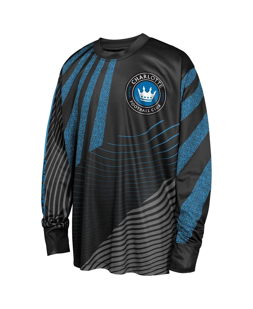 Outerstuff Big Boys and Girls Black Charlotte Fc Nifty Netminder Long Sleeve T-Shirt