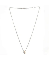 Pre-Owned Cartier Love 3 Ring Pendant Necklace 18K Rose Gold and 18K White Gold with Diamonds