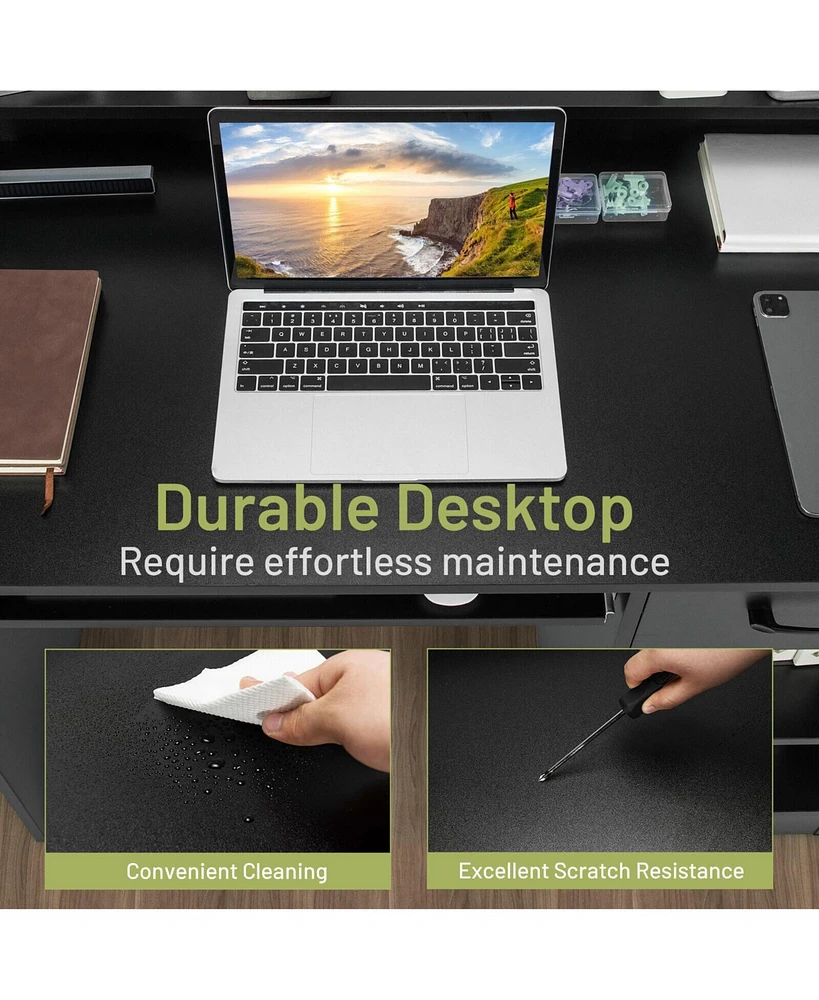 Study Laptop Table with Drawer and Keyboard Tray