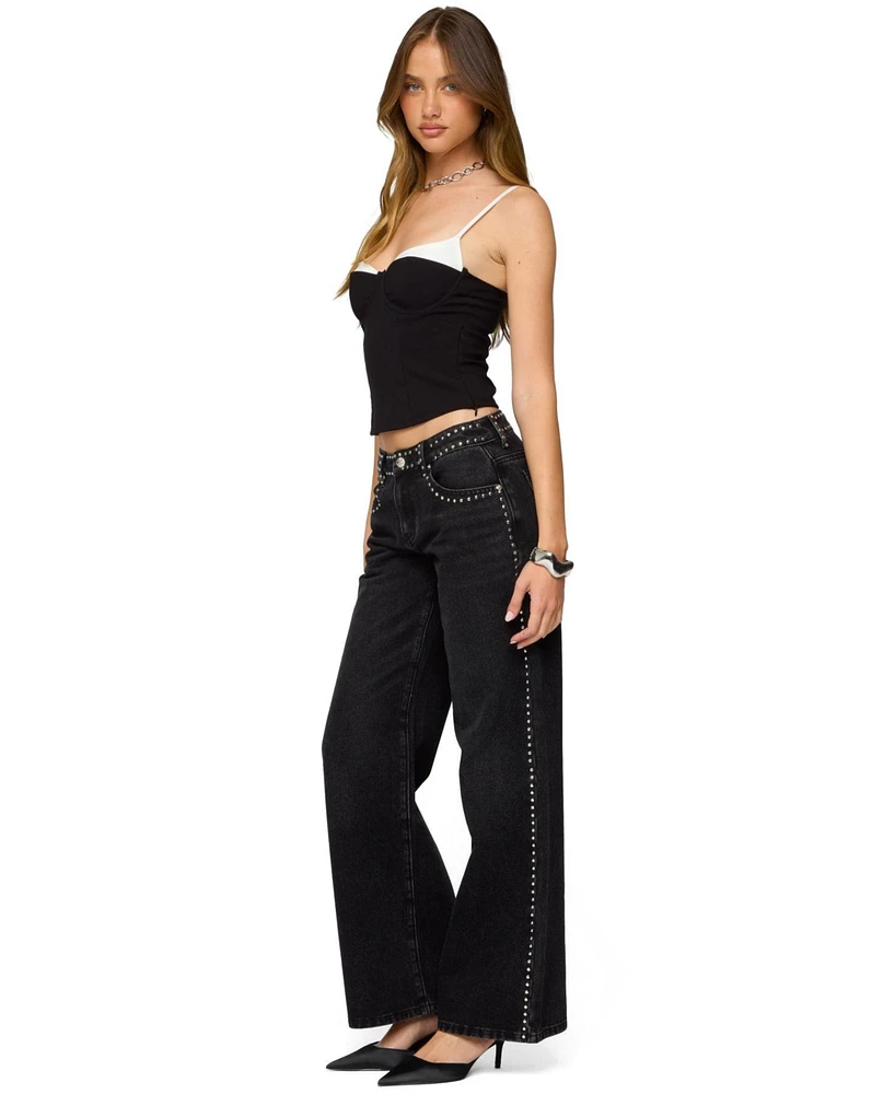 Edikted Women's Contrast Peekaboo Corset