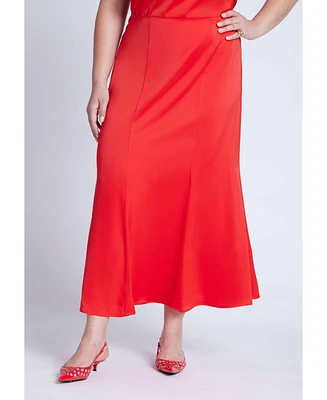 Eloquii Women's Maxi Satin Skirt