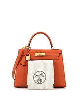 Pre-Owned Hermes Kelly 28 Handbag Orange Epsom with Gold Hardware