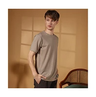 Campus Sutra Men's Cloud Grey Solid Regular T-Shirt
