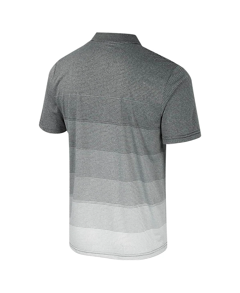 Colosseum Men's Gray Oklahoma State Cowboys Striped Mesh Polo Shirt